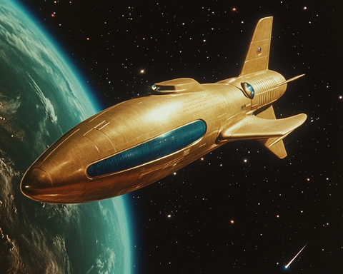 金色航母环绕蓝色星球