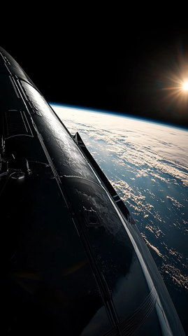 火箭侧面高光反射地球大气