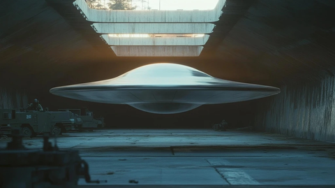 悬停的银色飞碟