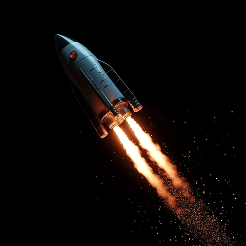 火箭发射黑色背景