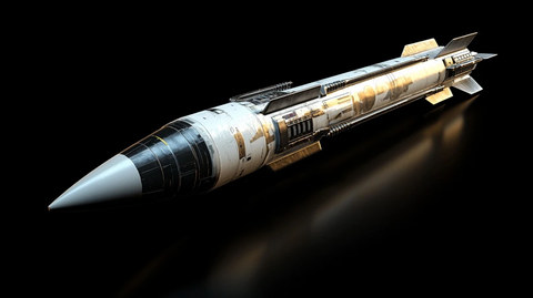 白色灰色军事导弹模型