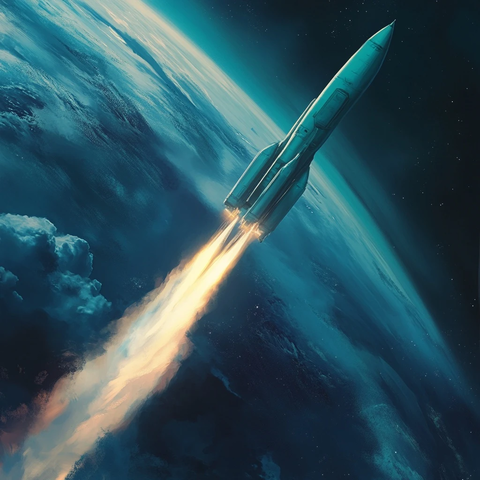 火箭升空脱离大气层