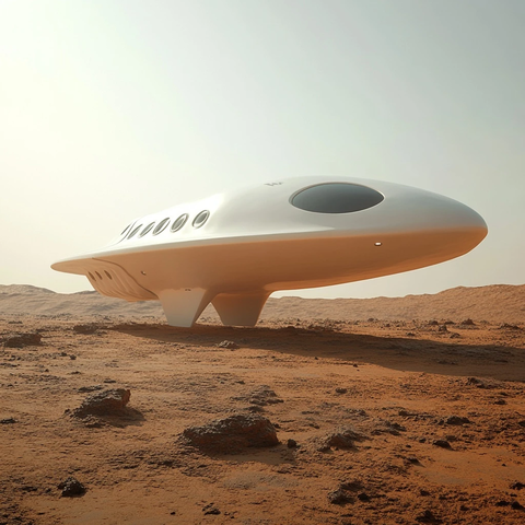 未来风格圆角飞船悬浮设计