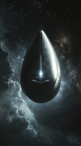 水滴形探测器漂浮太空