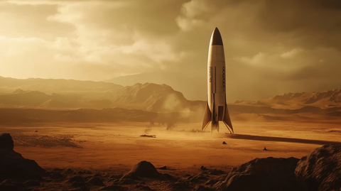 火箭降落火星表面