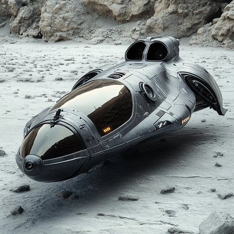 月球表面异形飞船