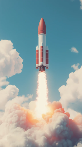 火箭发射台起飞瞬间