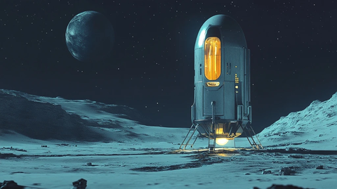闪烁冷冻舱置于月球表面