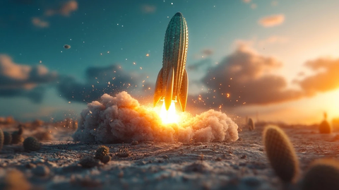 仙人掌形状火箭发射瞬间