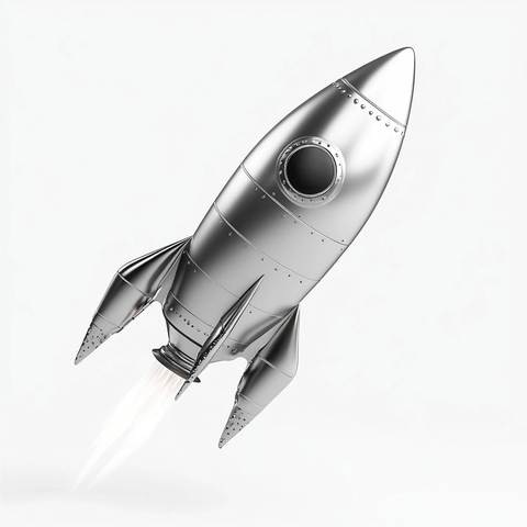 银色火箭悬浮模型