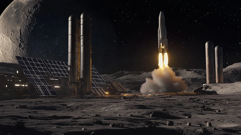 月球站火箭发射场景