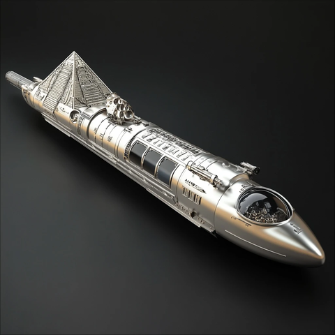 银色飞船与阿兹特克金字塔