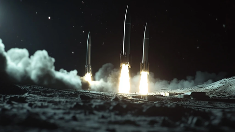 月球基地导弹发射场景