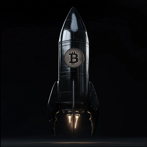 比特币标志火箭太空船