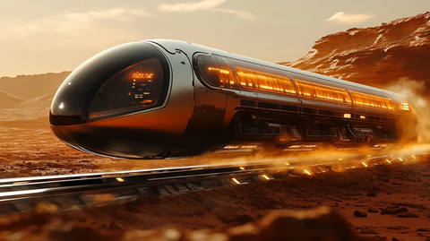 悬浮胶囊轨道舱与火星地表