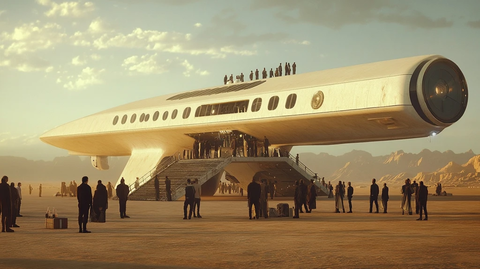 人群等待登星舰