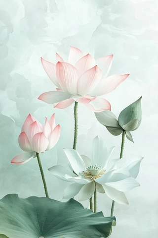 云莲花瓣瓷纹设计