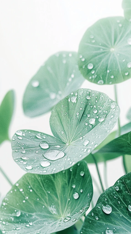 水珠叶面特写