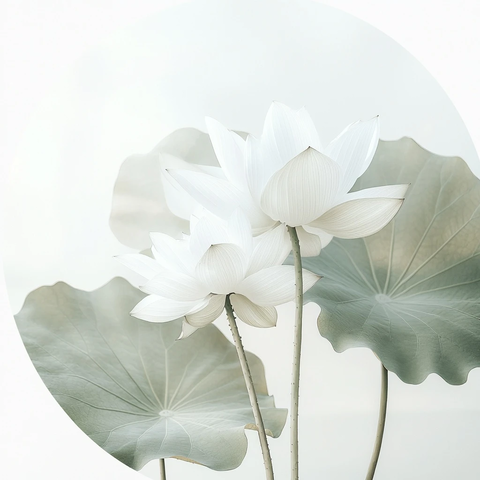 白莲花叶透明叠加