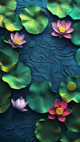 莲花荷叶水面夏日光影