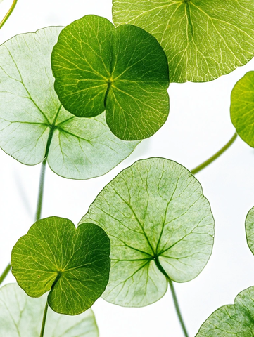 水培积雪草叶特写