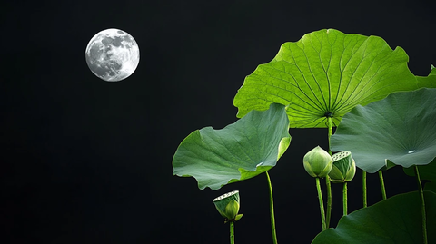 荷叶明月高光摄影