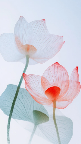 莲叶水滴半开花