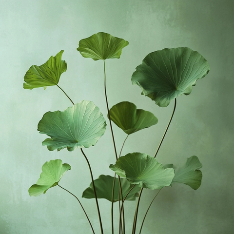 扇形积雪草叶空背景