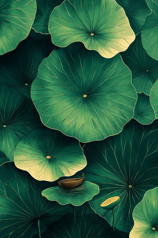 莲花瓣与小船细节图