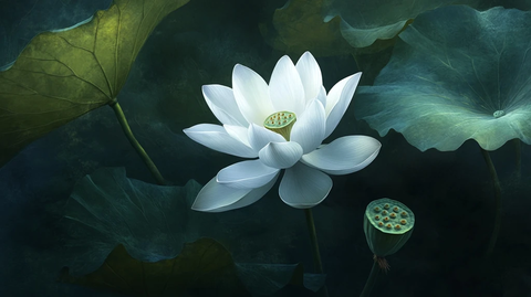 莲花绿叶种子阴影