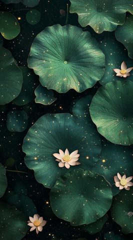 夏日莲花星夜叶边设计
