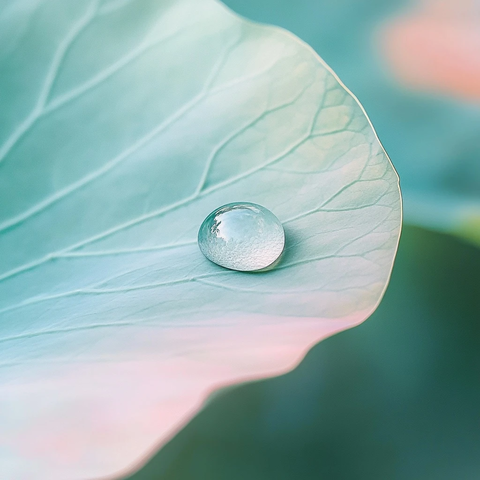 莲花叶水滴特写