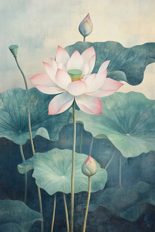 莲花静水禅意深