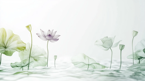 莲叶水光极简留白