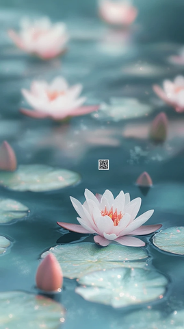 水面浮莲带二维码