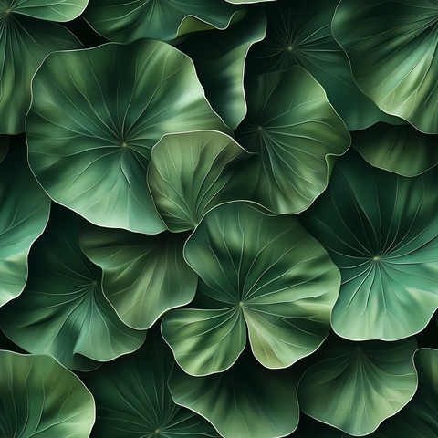 紧密排列莲花叶特写