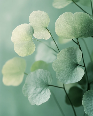 绿叶与茎的细腻特写