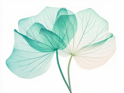 莲花叶半透明渐变插画