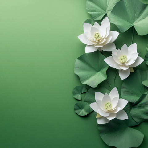 绿色莲花纸艺设计