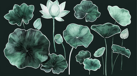 墨染莲叶多种形态
