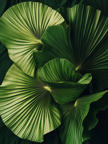 大叶棕榈卷曲叶尖