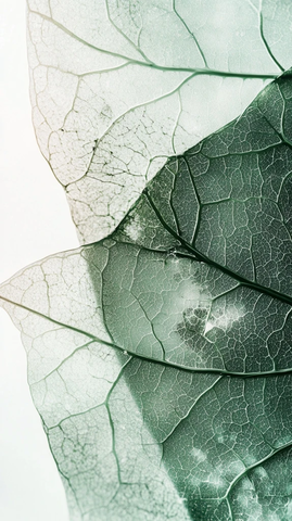 对称叶脉绿色叶片