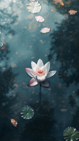 浮莲湖面阳光映影