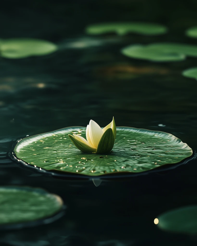 浮水莲叶自然光摄影