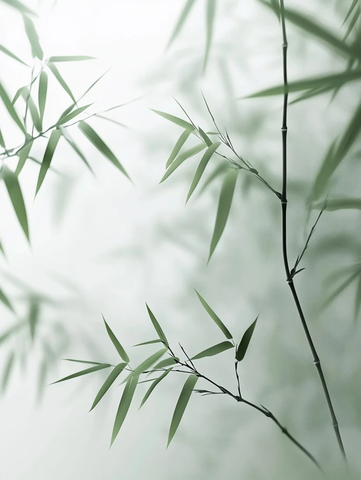 竹叶虚影白底细纹