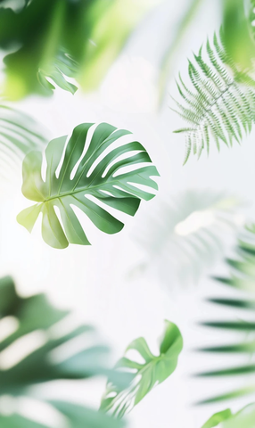 绿植叶影飘浮静态