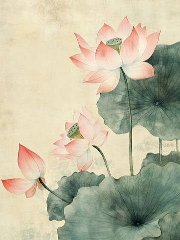 莲叶轻舞宋代笔墨