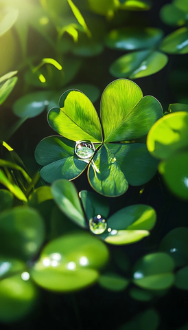 四叶草水滴阳光细节
