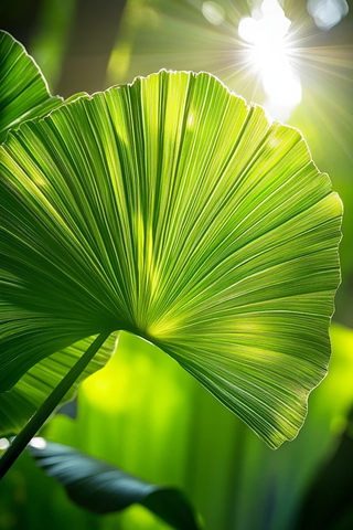 热带丛林阳光穿透树叶