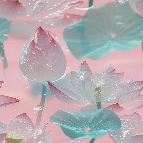 莲花出水半透明纹理特写